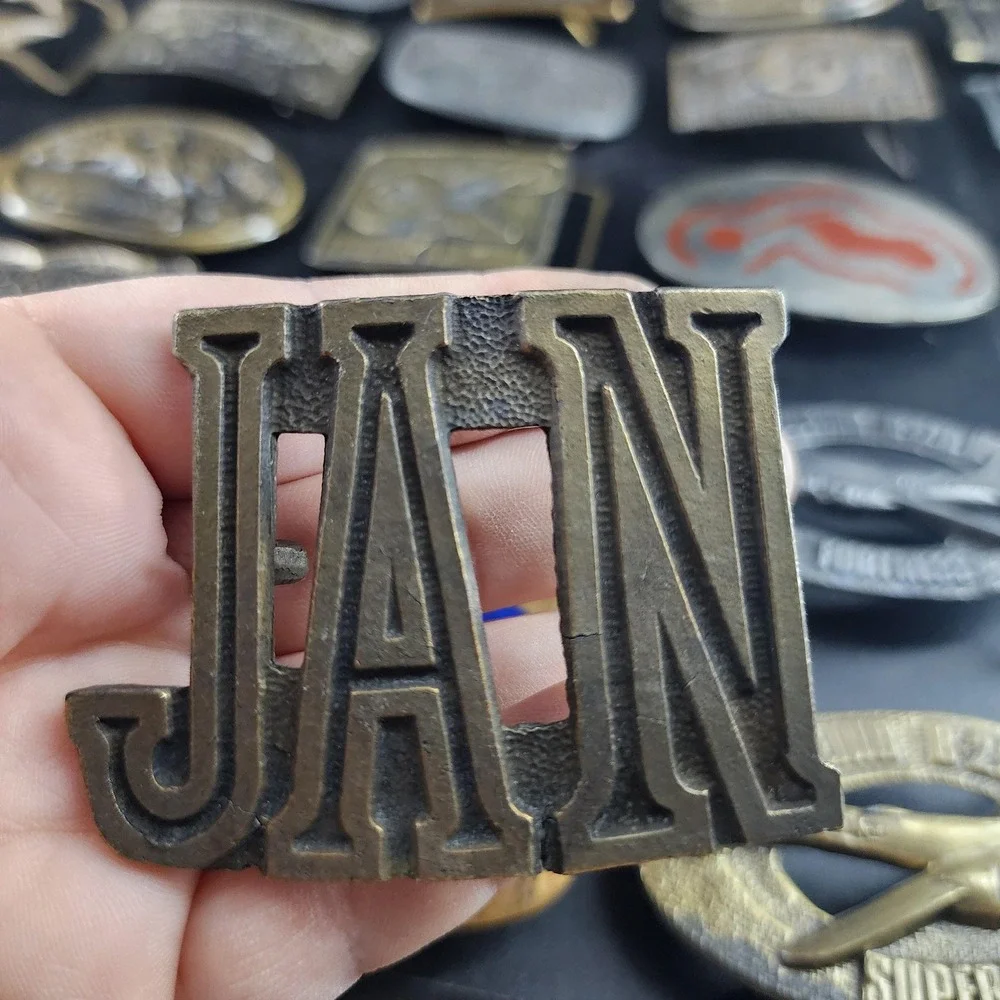 Vintage Bronze Toned JAN Belt Buckle